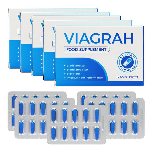 Viagrah - Erectiepillen 5x10 caps 500mg - Natuurlijk - Extra Sterk Voor Mannen
