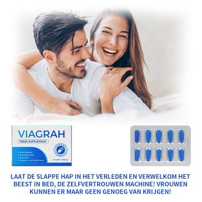 Viagrah - Erectiepillen 3x10 caps 500mg - Natuurlijk - Extra Sterk Voor Mannen