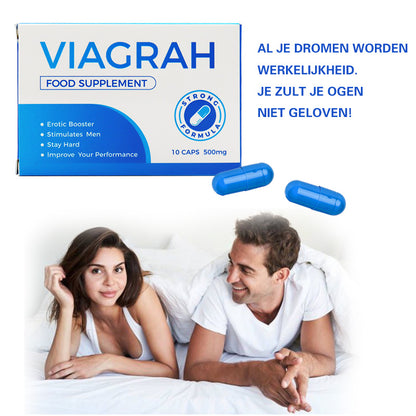 Viagrah - Erectiepillen 3x10 caps 500mg - Natuurlijk - Extra Sterk Voor Mannen