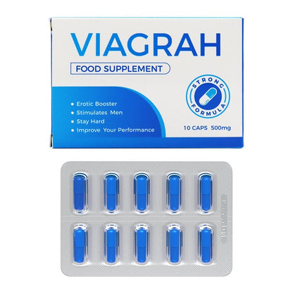 Viagrah - Erectiepillen 10 caps 500mg - Natuurlijk - Extra Sterk Voor Mannen